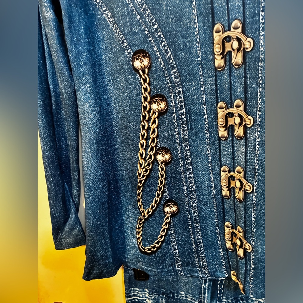New! Corset Lace Faux Denim 2-Piece Set – Size 6 Medium – NWT - Picture 13 of 16